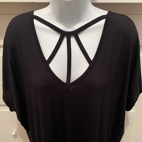 Express Tops - NWT Express black top with straps neck to chest